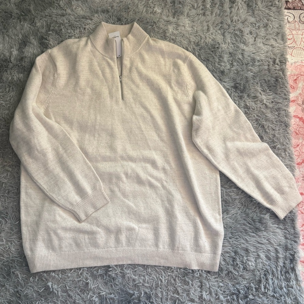 Goodfellow & Co Men’s Oatmeal Soft Zip Pullover Sweater Big & Tall 4 XLT NEW
